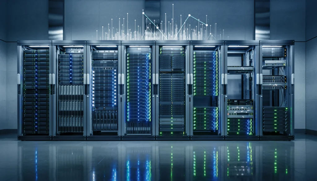 Racks de servidores y equipos de red empresariales